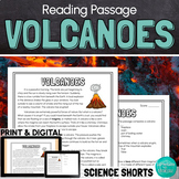 Volcanoes Reading Comprehension Passage PRINT and DIGITAL
