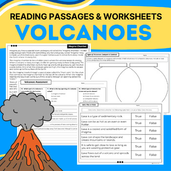 Volcanoes {Science Unit with Reading Passages, Worksheets, and Assessment}