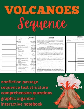 Preview of Volcanoes - Sequence Text Structure: Nonfiction Article Writing Prompt