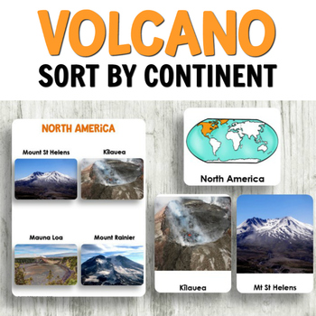 Preview of Montessori Volcanoes Around the World Sort by Continent // Science Centers