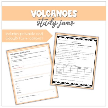 Preview of Volcanoes Study Jams Worksheet