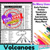 Volcanoes Word Search Activity : Early Finishers : Morning