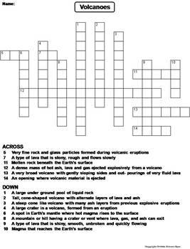Volcanoes Worksheet/ Crossword Puzzle by Science Spot | TpT