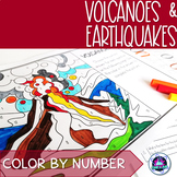 Volcanoes and Earthquakes Review Activity - Color by Number 