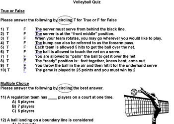Preview of Volleyball Assessments