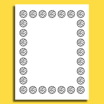 Volleyball - Border Frame - Printable by structureofdreams | TPT