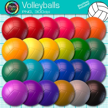 Preview of Volleyball Clipart Images: 25 Colorful School Sports Clip Art, Transparent PNG