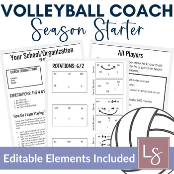 Preview of Volleyball Coach Season Starter Template Pack