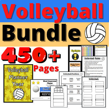 Preview of Volleyball Coaching Bundle Resources Planner Coach Awards Tools