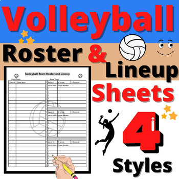 Preview of Volleyball Coaching Team Roster and Lineup Sheets Editable