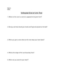 Volleyball End of Unit Test