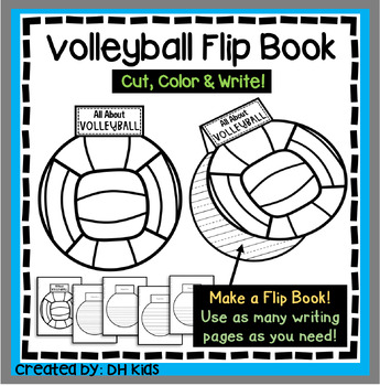 Preview of Volleyball Flip Book - Sports Writing Project, PE Creative Writing Activity