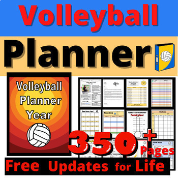 Preview of Volleyball Planner Planning Coach Records Coaching Digital Print Editable
