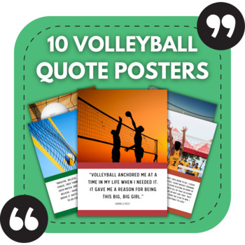 Volleyball Posters - 10 Quotes About Volleyball for Sports Bulletin Boards