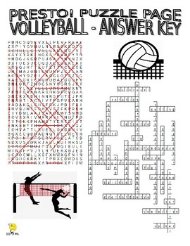 Volleyball Puzzle Pages (Wordsearch and Criss-Cross Grid) | TpT