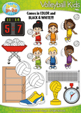 Volleyball Sports Kid Characters Clipart {Zip-A-Dee-Doo-Da