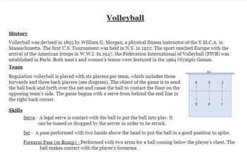Preview of Volleyball Study Guide/ Rules