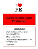Volleyball Unit - 6 Lesson Plans - Elementary PE