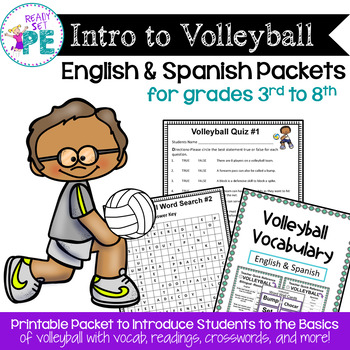 Preview of Volleyball Worksheets - Quizzes, Vocab, Fun Pages