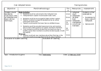 Preview of Volleyball training session plans-train students to play volleyball- 4 Plans