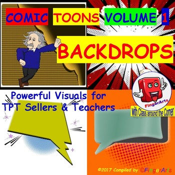 Preview of Volume 1 COMIC BACKDROPS for TPT Sellers / Creators / Teachers