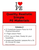 Volume 2 - 15 Physical Education Substitute Lesson Plans -