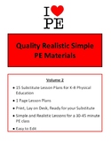 Volume 2-15 Physical Education Substitute Lesson Plans for