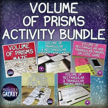 Preview of Volume of Rectangular and Triangular Prisms Activity Bundle