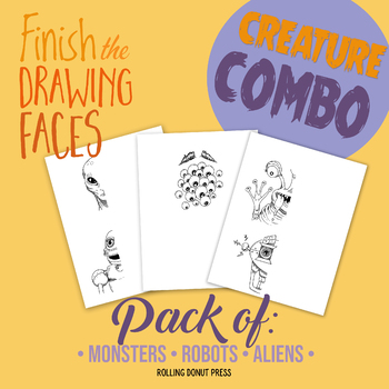 Preview of Volume 3: "Finish the Drawing FACES" CREATURE COMBO