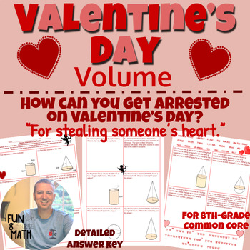 Preview of Volume 8th Grade Math (8.G.9) - Valentine's Day Puzzle Review