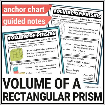 Preview of Volume Anchor Chart Guided Notes Rectangular Prisms FREE!