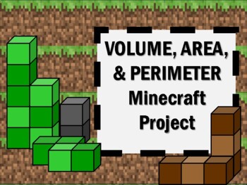 Preview of Volume, Area, & Perimeter Mining Blocks Math Project