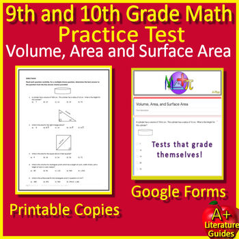 Preview of NWEA Map Math Practice Test - Volume, Area, and Surface Area - Test Prep
