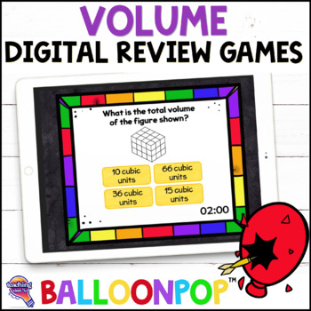 Preview of 5th Grade Volume Digital Math Review Games BalloonPop™
