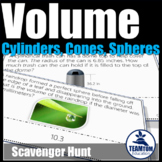 Volume: Cylinders, Cones, Spheres Scavenger Hunt