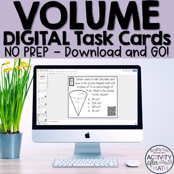 Preview of Volume Cylinders, Cones, &Spheres Digital Task Cards