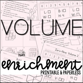 Preview of Volume Enrichment Activities - Math Logic Puzzles & Measurement Challenges