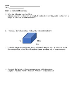 Preview of Volume, Expressions and Properties of Operations Problem Set