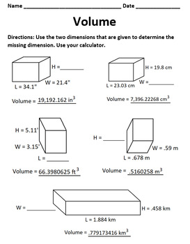 Preview of Volume: Find the Missing Dimension