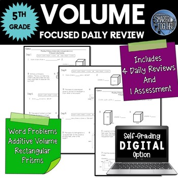 Preview of Measuring Volume of Rectangular Prisms Focused Daily Review Digital Option