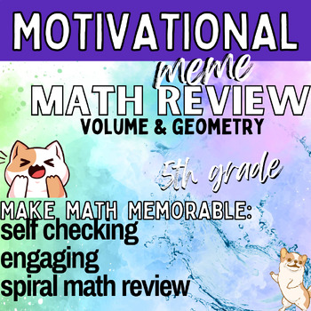 Preview of Volume & Geometry review 5th grade Motivational Meme Digital Resource 