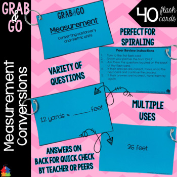 Preview of Measurement Conversions Grab & Go Flash Cards