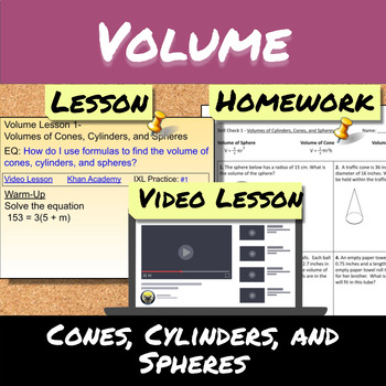 Preview of Volume-Lesson 1-Cones, Cylinders, and Spheres
