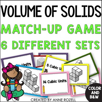 Preview of Volume of Solids Matching Game 5th Grade