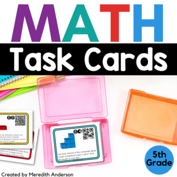 Preview of Volume Math Task Cards for 5th Grade