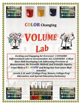 Preview of Volume Measurement RAINBOW LAB - 3 Versions! (MUST HAVE for any science class!)