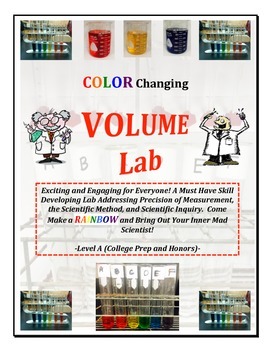 Preview of Volume Measurement RAINBOW LAB - Level A (CP or HON)  Must Have!