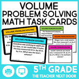 5th Grade Volume Problem Solving Task Cards  Volume Word P