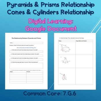 Preview of Volume Relationship Between Prisms and Pyramids--Video Guide