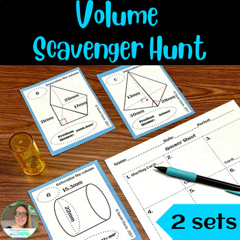 Preview of Volume Scavenger Hunts Activities - Prisms, Pyramids, Cones, Cylinders,& Spheres